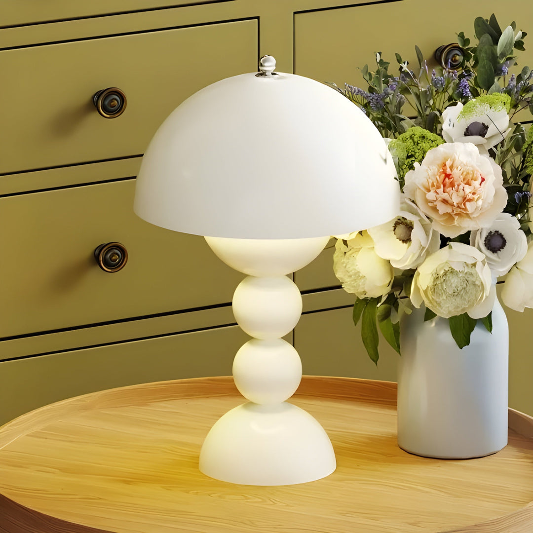 Lampa stołowa w stylu skandynawskim - FloraGlow-Biały-Trend Polska