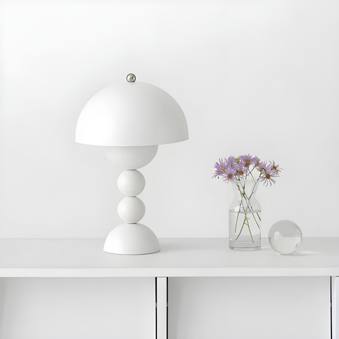 Lampa stołowa w stylu skandynawskim - FloraGlow-Czarny-Trend Polska