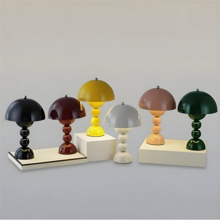 Lampa stołowa w stylu skandynawskim - FloraGlow-Czarny-Trend Polska