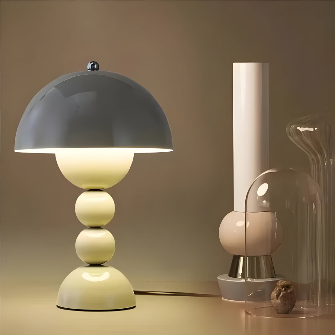 Lampa stołowa w stylu skandynawskim - FloraGlow-Czarny-Trend Polska