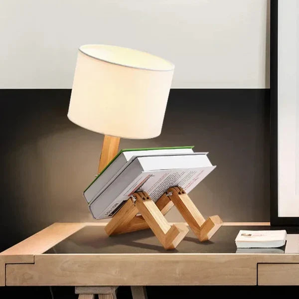 Lampa stołowa z drewna z uchwytem na książki - RutanFlex-Lampa stołowa-Trend Polska