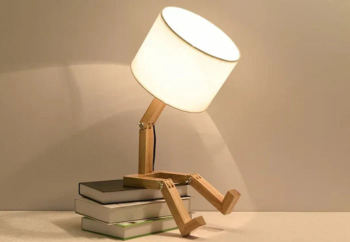 Lampa stołowa z drewna z uchwytem na książki - RutanFlex-Lampa stołowa-Trend Polska
