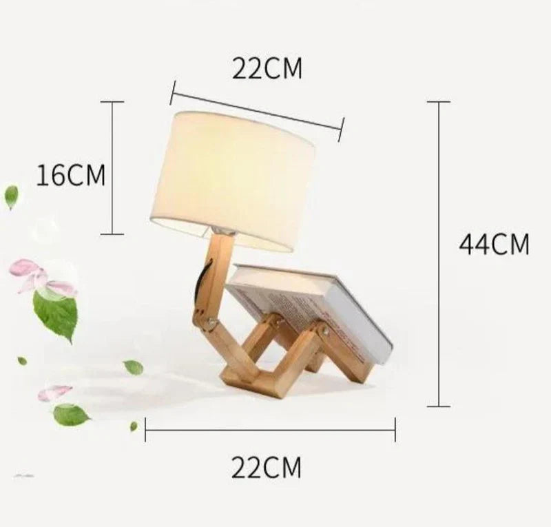 Lampa stołowa z drewna z uchwytem na książki - RutanFlex-Lampa stołowa-Trend Polska