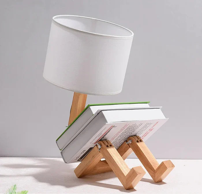 Lampa stołowa z drewna z uchwytem na książki - RutanFlex-Lampa stołowa-Trend Polska