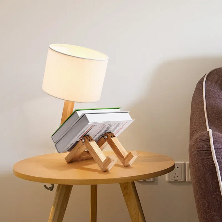 Lampa stołowa z drewna z uchwytem na książki - RutanFlex-Lampa stołowa-Trend Polska
