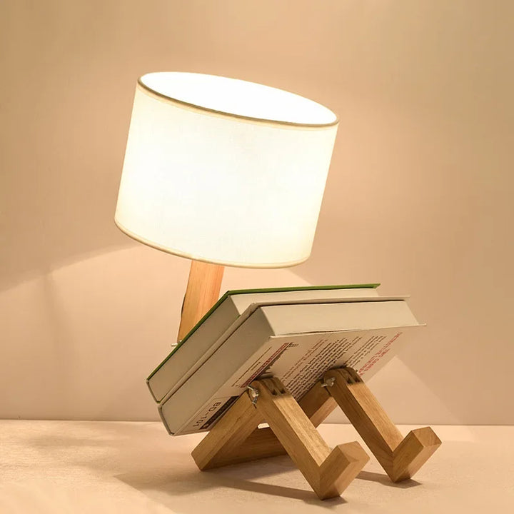 Lampa stołowa z drewna z uchwytem na książki - RutanFlex-Lampa stołowa-Trend Polska