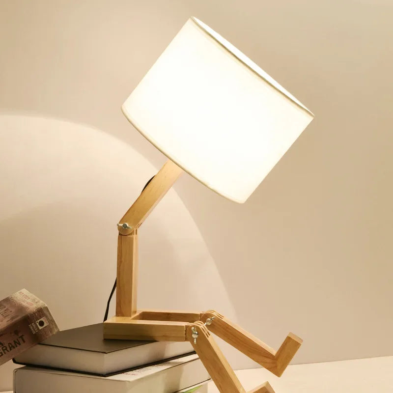 Lampa stołowa z drewna z uchwytem na książki - RutanFlex-Lampa stołowa-Trend Polska