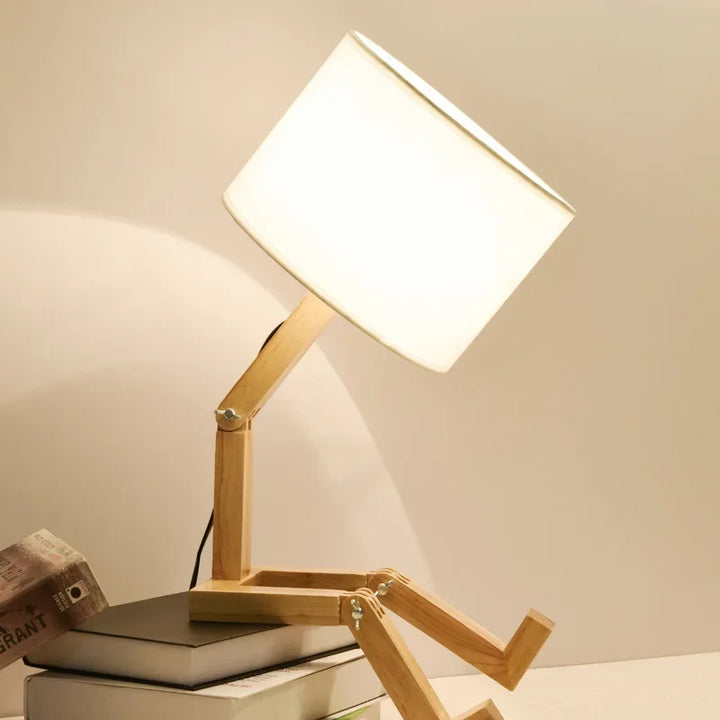 Lampa stołowa z drewna z uchwytem na książki - RutanFlex-Lampa stołowa-Trend Polska