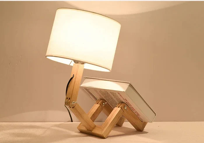 Lampa stołowa z drewna z uchwytem na książki - RutanFlex-Lampa stołowa-Trend Polska