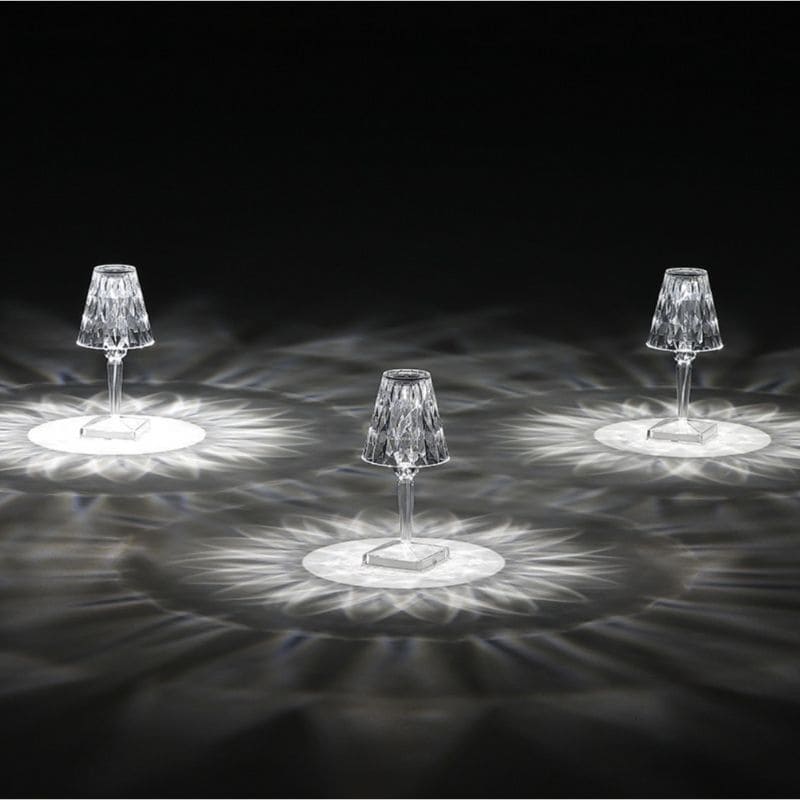 Lampa stołowa z kryształami akrylowymi - LuxeGlow-Trend Polska