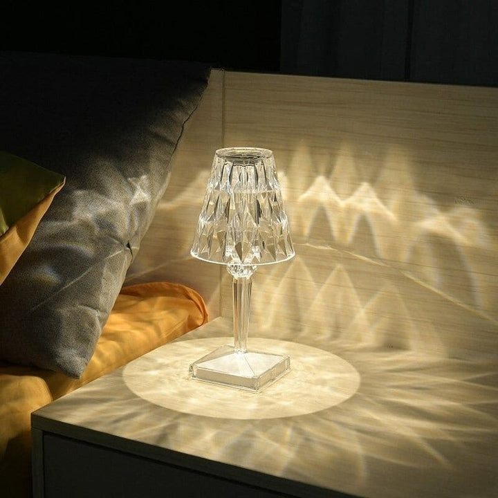 Lampa stołowa z kryształami akrylowymi - LuxeGlow-Trend Polska