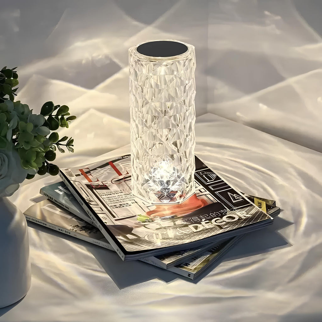 Lampa stołowa z kryształami z dotykowym sterowaniem - Aurora-Trend Polska