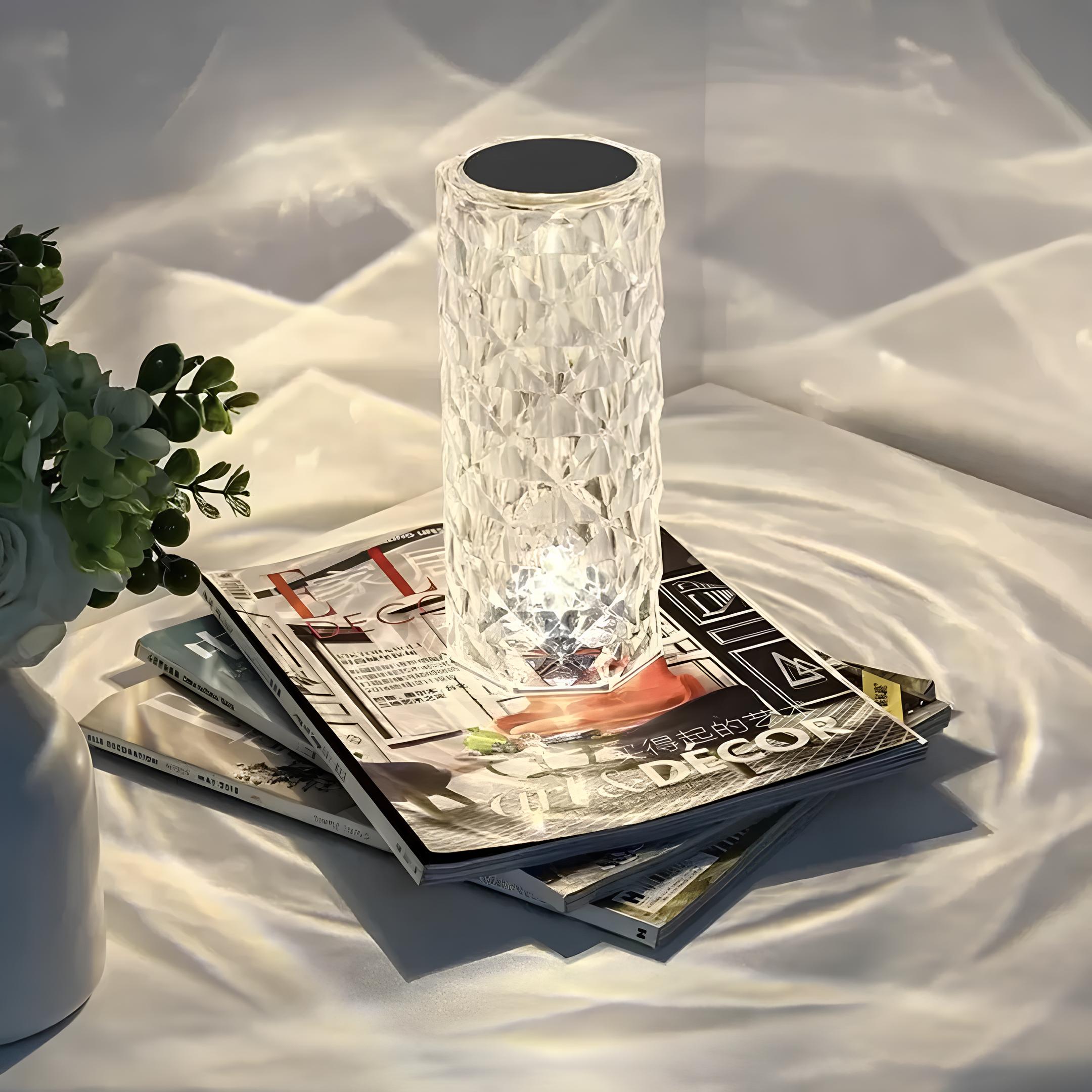 Lampa stołowa z kryształami z dotykowym sterowaniem - Aurora-Trend Polska