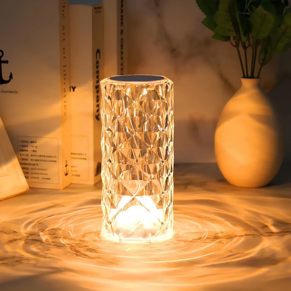 Lampa stołowa z kryształami z dotykowym sterowaniem - Aurora-Trend Polska
