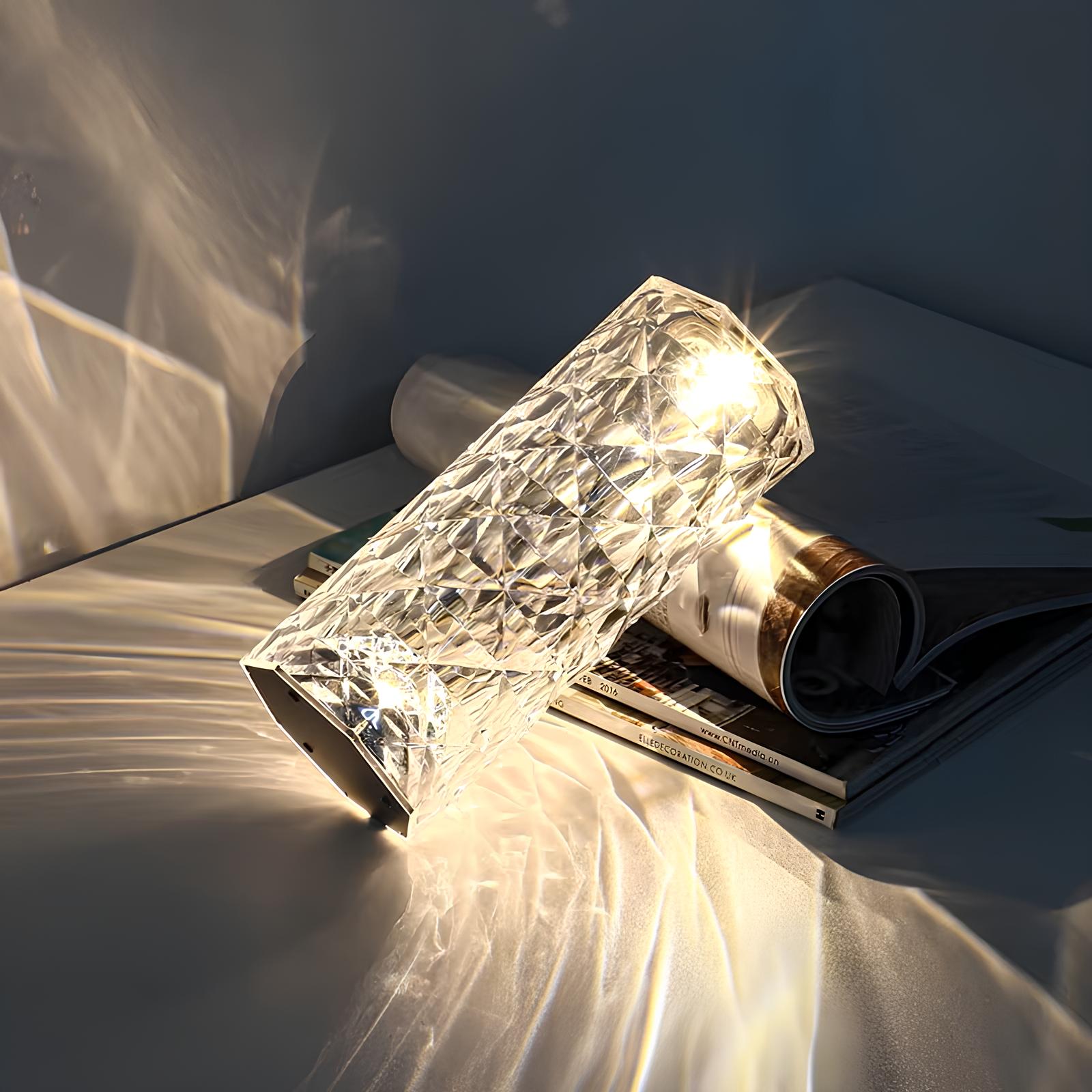 Lampa stołowa z kryształami z dotykowym sterowaniem - Aurora-Trend Polska