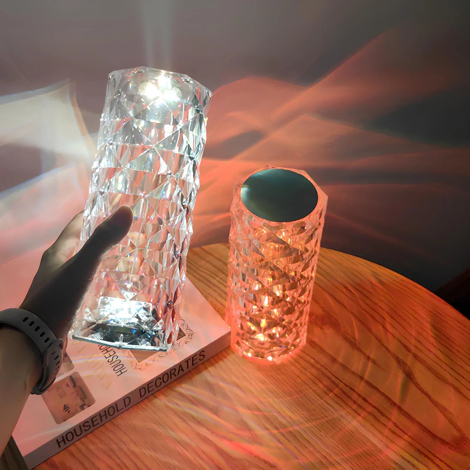 Lampa stołowa z kryształami z dotykowym sterowaniem - Aurora-Trend Polska