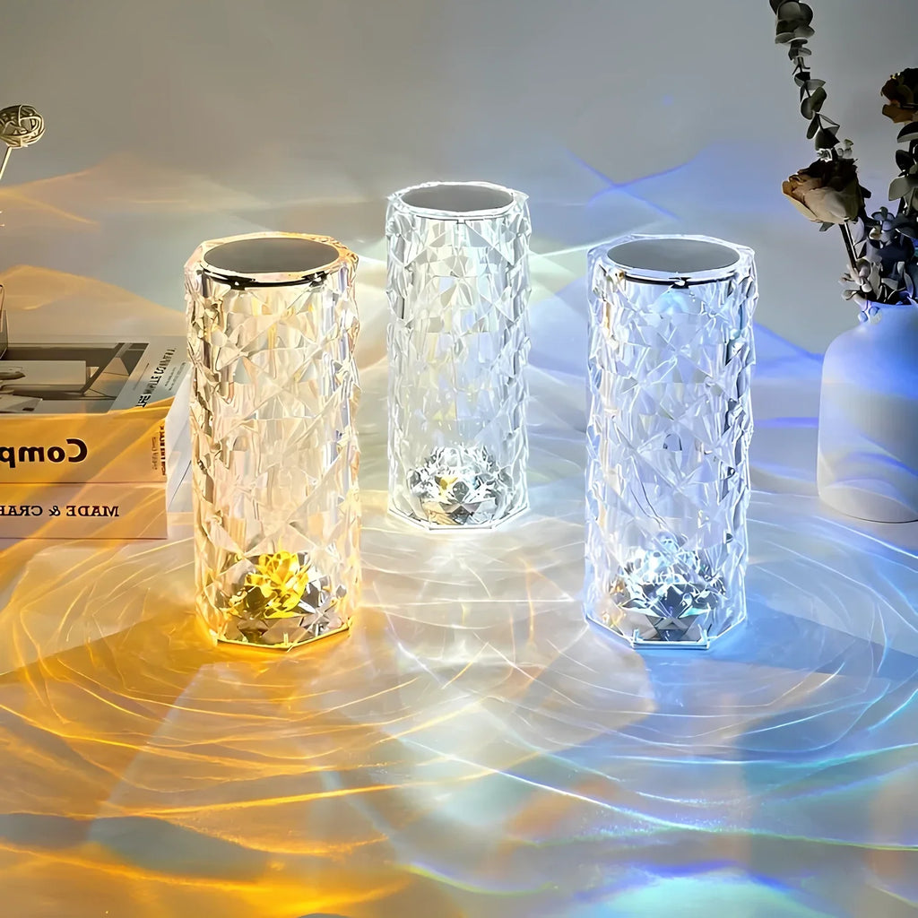 Lampa stołowa z kryształami z dotykowym sterowaniem - Aurora-Trend Polska