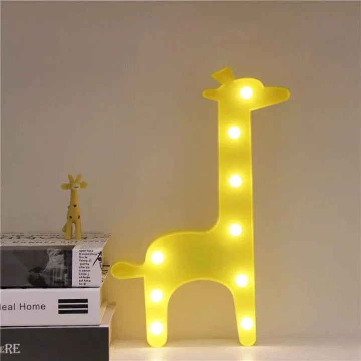 Lampa stołowa z motywem zwierząt - WildGlow-Giraffe pomarańczowa-Trend Polska