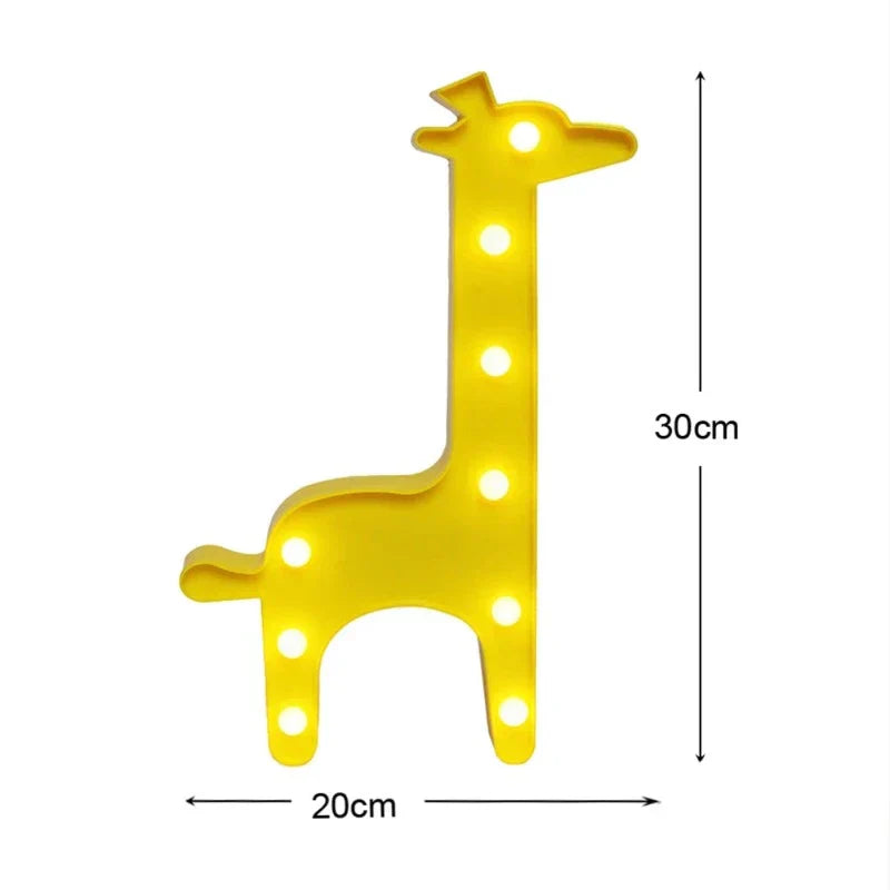Lampa stołowa z motywem zwierząt - WildGlow-Giraffe pomarańczowa-Trend Polska