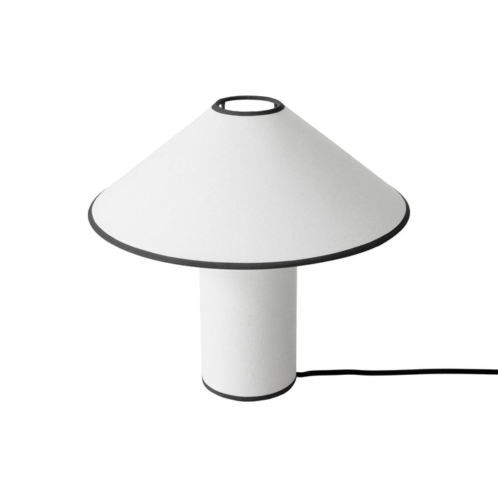 Lampa stołowa z tkaninowym kloszem – Lunara-Czerwony + Biały-Trend Polska