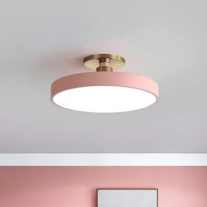 Lampa sufitowa LED w stylu skandynawskim - NordicaGlow-Różowy-30cm-Trend Polska