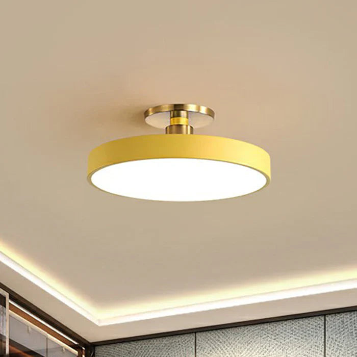 Lampa sufitowa LED w stylu skandynawskim - NordicaGlow-Żółty-30cm-Trend Polska