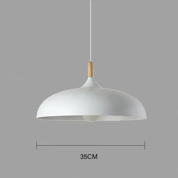 Lampa sufitowa w skandynawskim dębie - ScandiLuxe-Biały-Ciepły dowcip-dia35cm X h23cm-Trend Polska