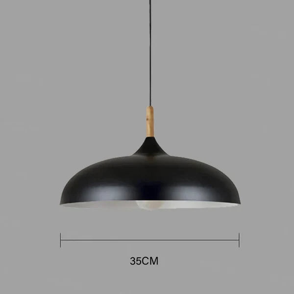 Lampa sufitowa w skandynawskim dębie - ScandiLuxe-Czarny-Ciepły dowcip-dia35cm X h23cm-Trend Polska
