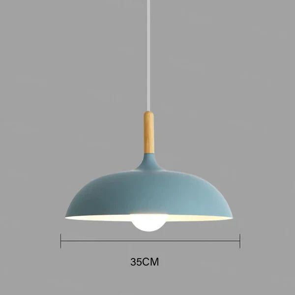 Lampa sufitowa w skandynawskim dębie - ScandiLuxe-Niebieski-Ciepły dowcip-dia35cm X h23cm-Trend Polska