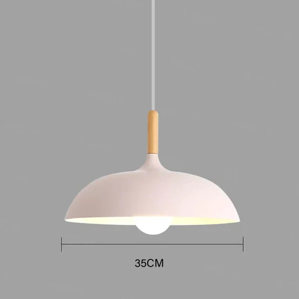 Lampa sufitowa w skandynawskim dębie - ScandiLuxe-Różowy-Ciepły dowcip-dia35cm X h23cm-Trend Polska