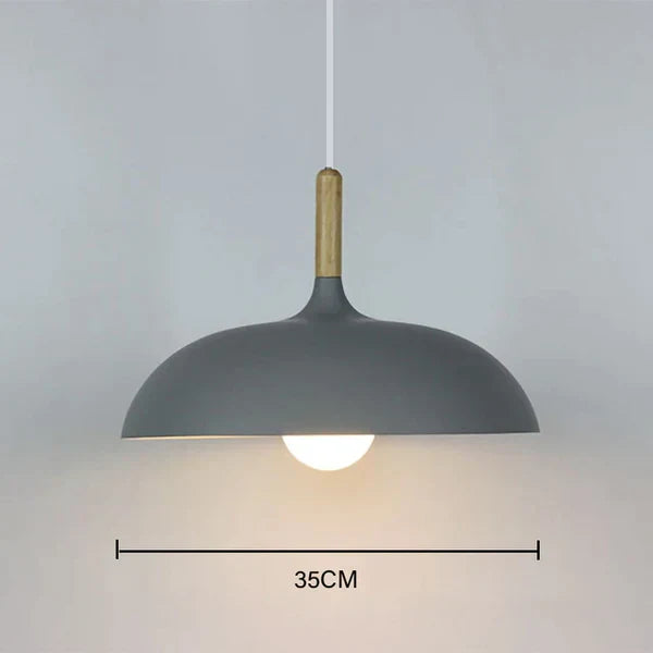 Lampa sufitowa w skandynawskim dębie - ScandiLuxe-Szary-Ciepły dowcip-dia35cm X h23cm-Trend Polska