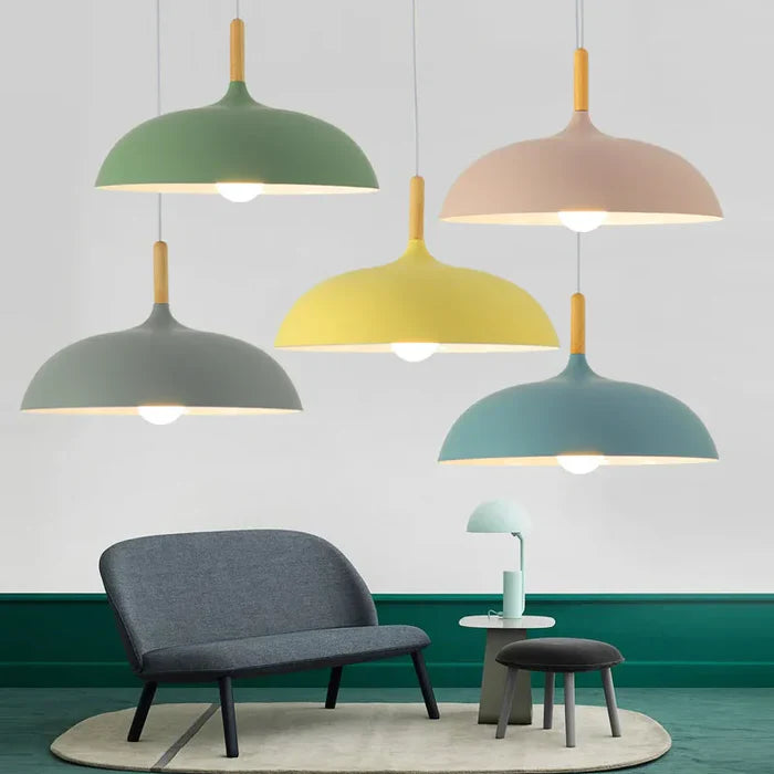 Lampa sufitowa w skandynawskim dębie - ScandiLuxe-Czarny-Ciepły dowcip-dia35cm X h23cm-Trend Polska