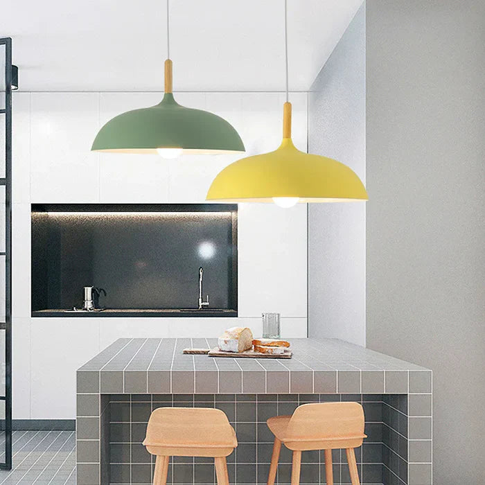 Lampa sufitowa w skandynawskim dębie - ScandiLuxe-Czarny-Ciepły dowcip-dia35cm X h23cm-Trend Polska