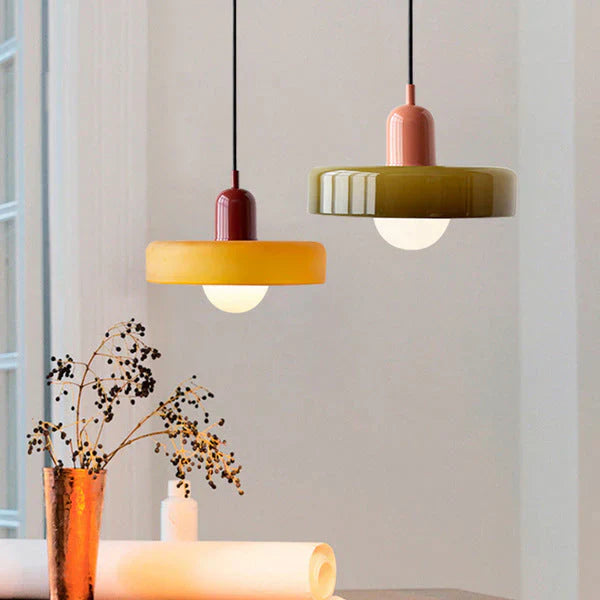 Lampa sufitowa wisząca - NordicLuxe-Biały-Czerwony-25 x 18 cm-Trend Polska