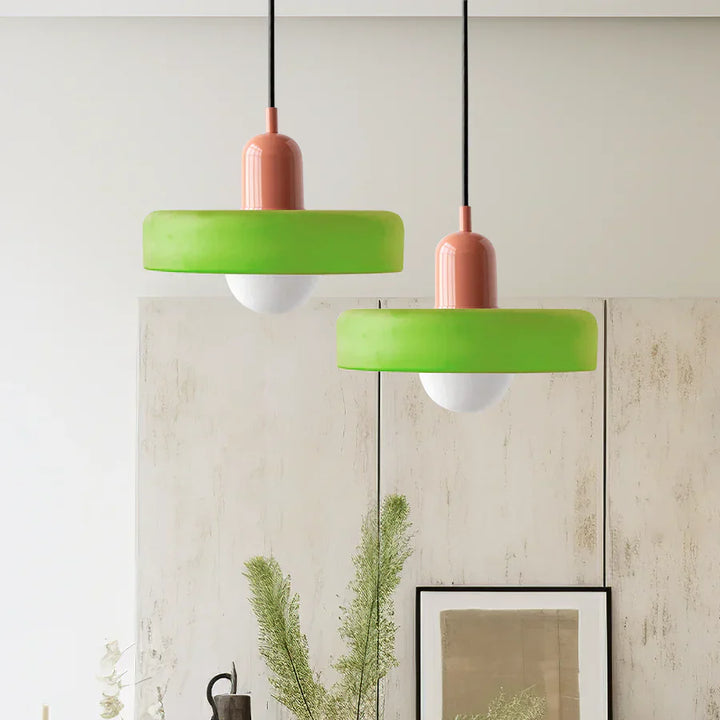 Lampa sufitowa wisząca - NordicLuxe-Zielony-Różowy-25 x 18 cm-Trend Polska