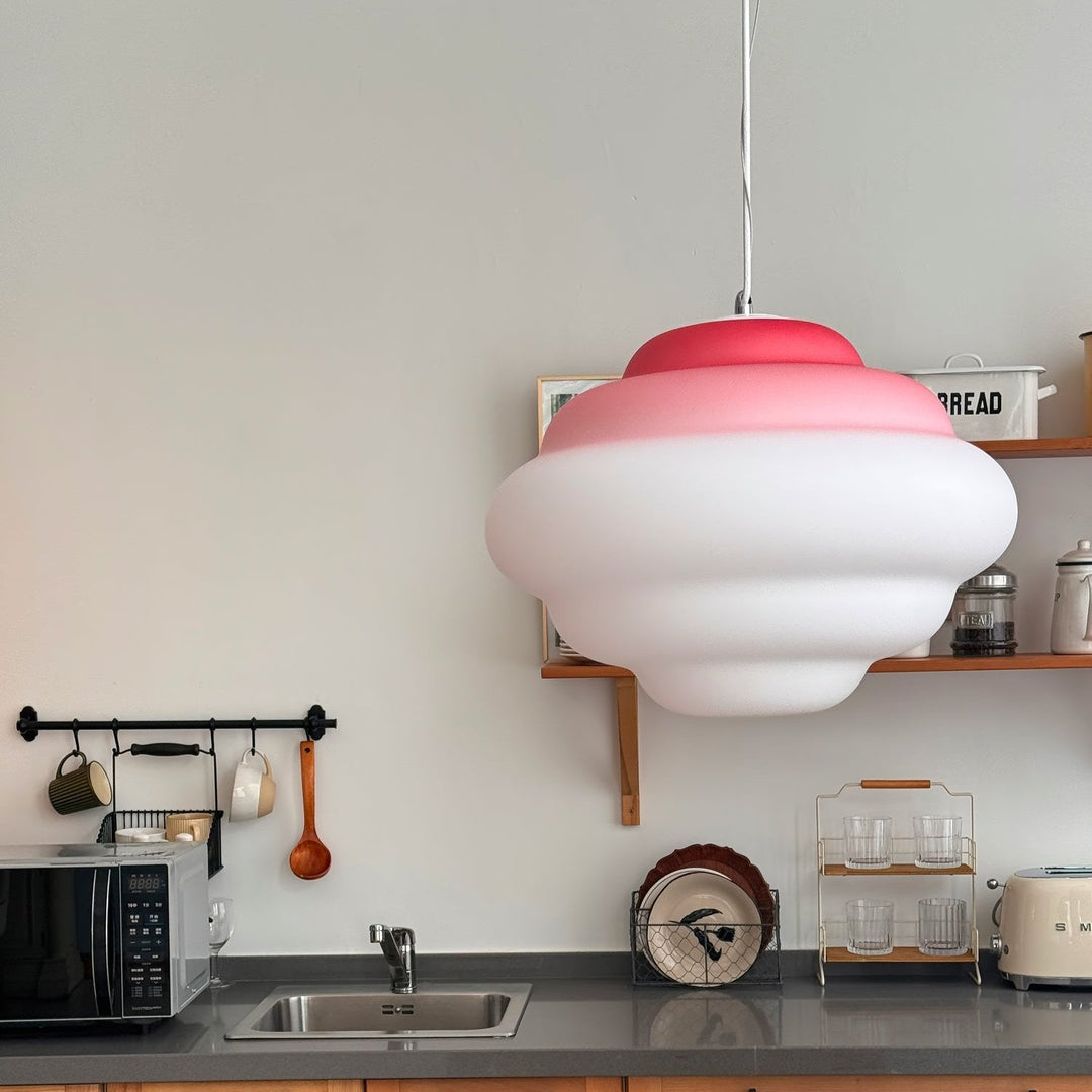 Lampa wisząca z gradientem i miękkim rozproszeniem światła - Aérola-Czerwony-Trend Polska