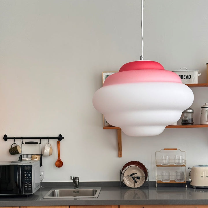 Lampa wisząca z gradientem i miękkim rozproszeniem światła - Aérola-Czerwony-Trend Polska