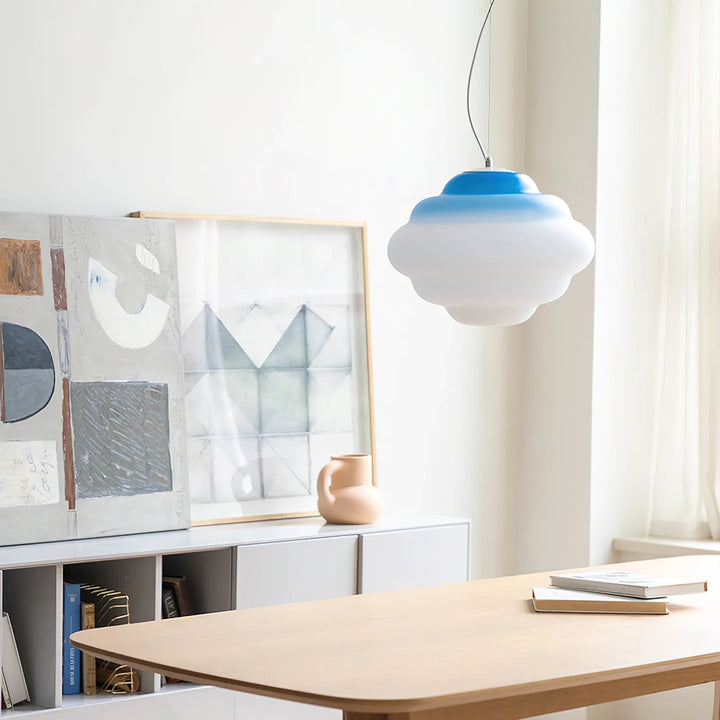 Lampa wisząca z gradientem i miękkim rozproszeniem światła - Aérola-Czerwony-Trend Polska