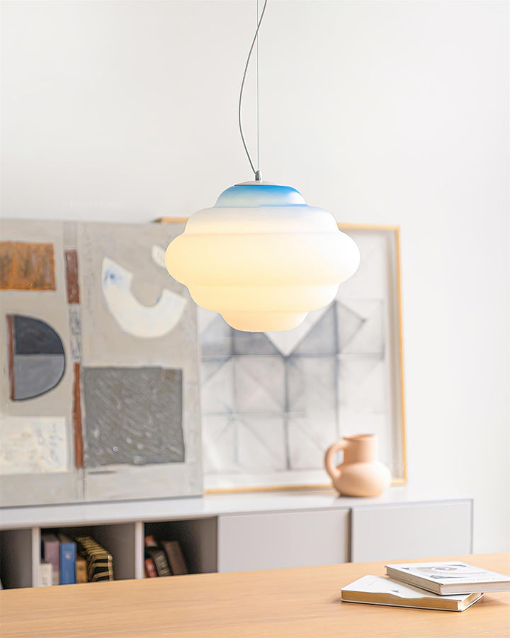 Lampa wisząca z gradientem i miękkim rozproszeniem światła - Aérola-Czerwony-Trend Polska