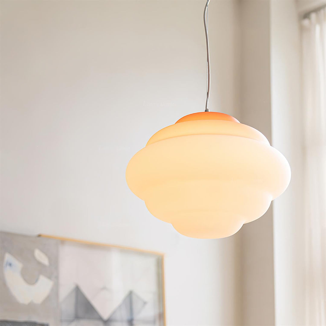 Lampa wisząca z gradientem i miękkim rozproszeniem światła - Aérola-Czerwony-Trend Polska