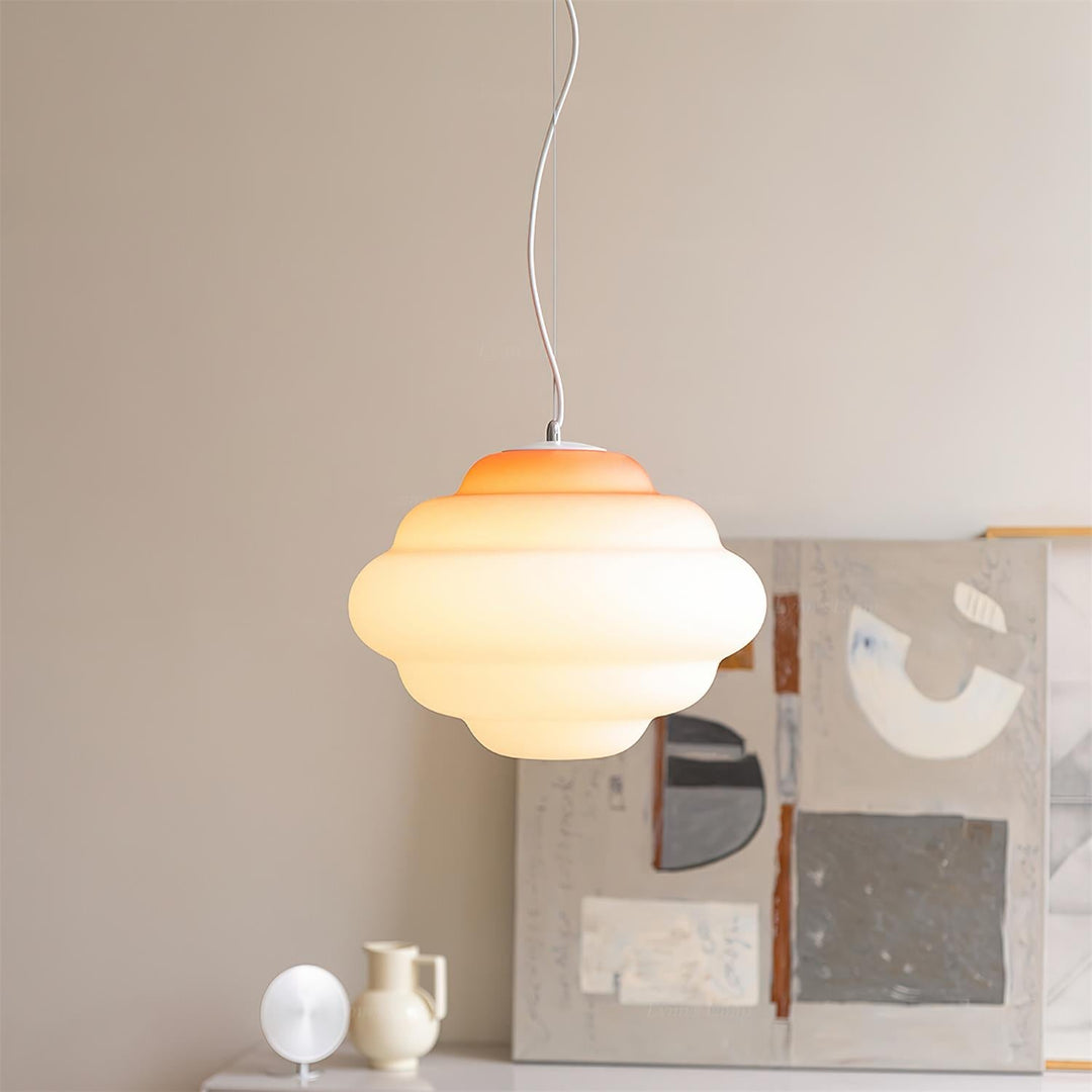 Lampa wisząca z gradientem i miękkim rozproszeniem światła - Aérola-Czerwony-Trend Polska