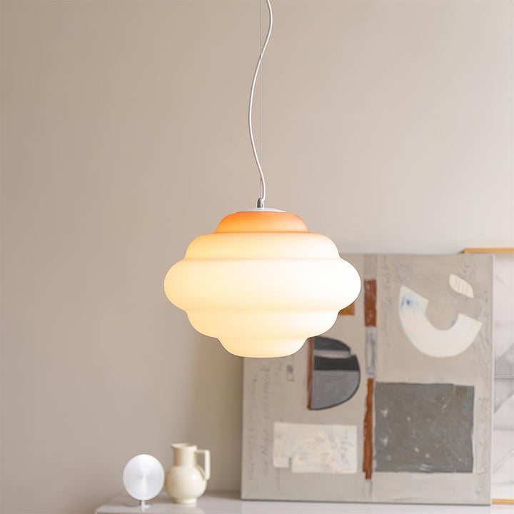 Lampa wisząca z gradientem i miękkim rozproszeniem światła - Aérola-Czerwony-Trend Polska