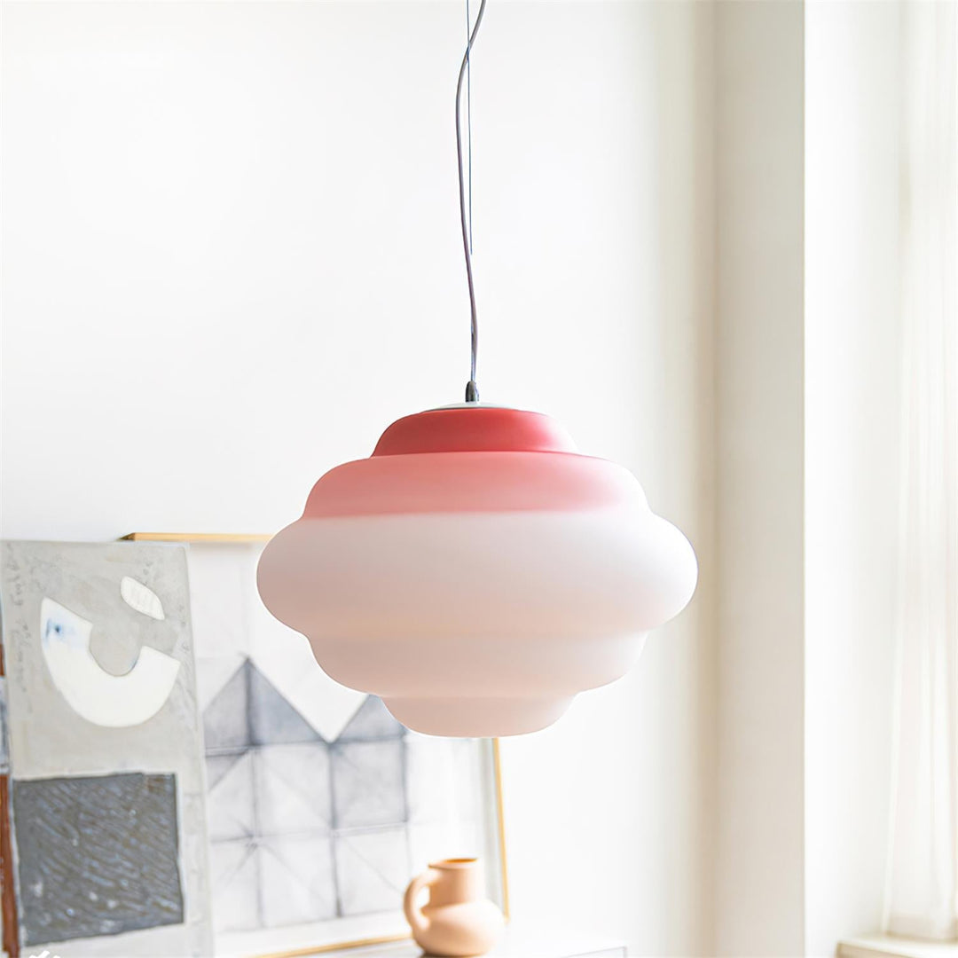 Lampa wisząca z gradientem i miękkim rozproszeniem światła - Aérola-Czerwony-Trend Polska