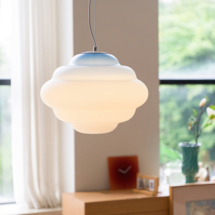 Lampa wisząca z gradientem i miękkim rozproszeniem światła - Aérola-Czerwony-Trend Polska