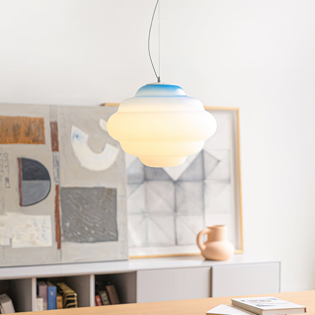Lampa wisząca z gradientem i miękkim rozproszeniem światła - Aérola-Czerwony-Trend Polska