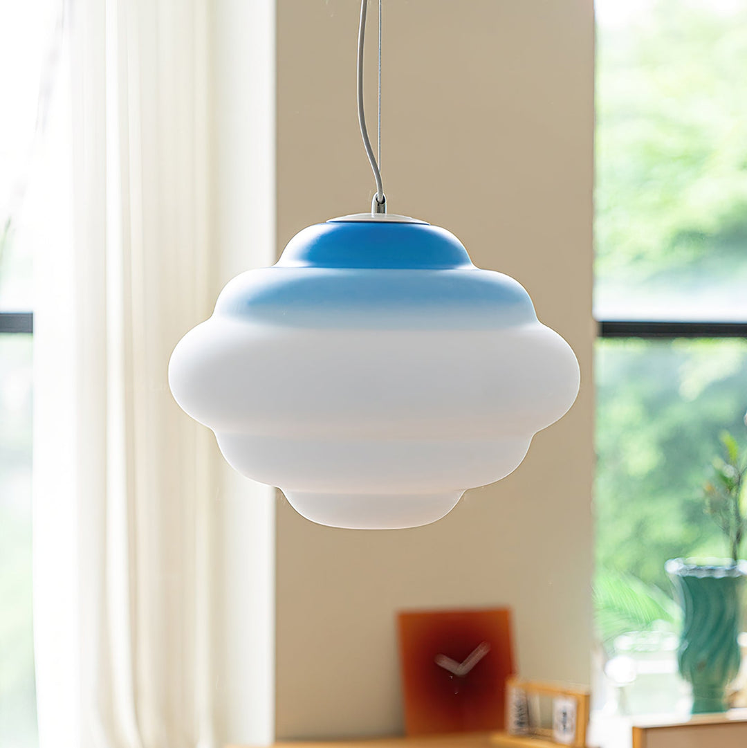 Lampa wisząca z gradientem i miękkim rozproszeniem światła - Aérola-Czerwony-Trend Polska