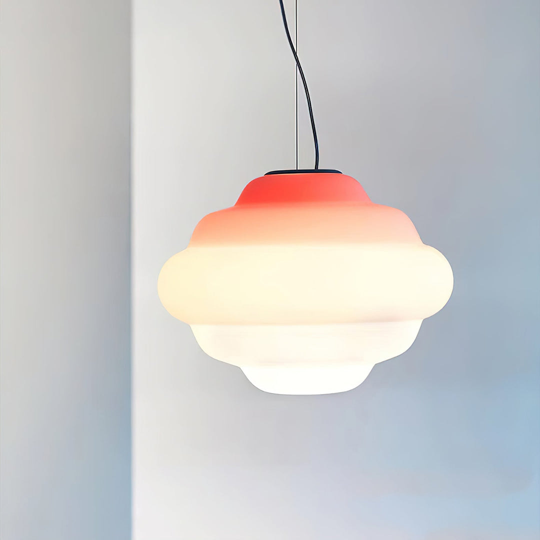 Lampa wisząca z gradientem i miękkim rozproszeniem światła - Aérola-Czerwony-Trend Polska