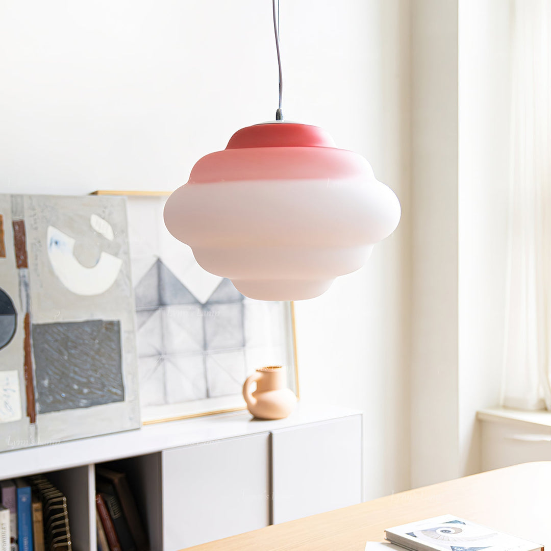 Lampa wisząca z gradientem i miękkim rozproszeniem światła - Aérola-Czerwony-Trend Polska