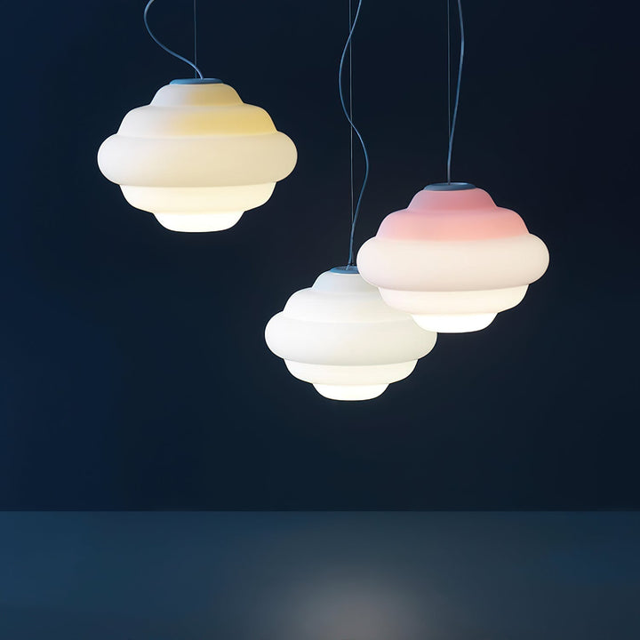 Lampa wisząca z gradientem i miękkim rozproszeniem światła - Aérola-Czerwony-Trend Polska