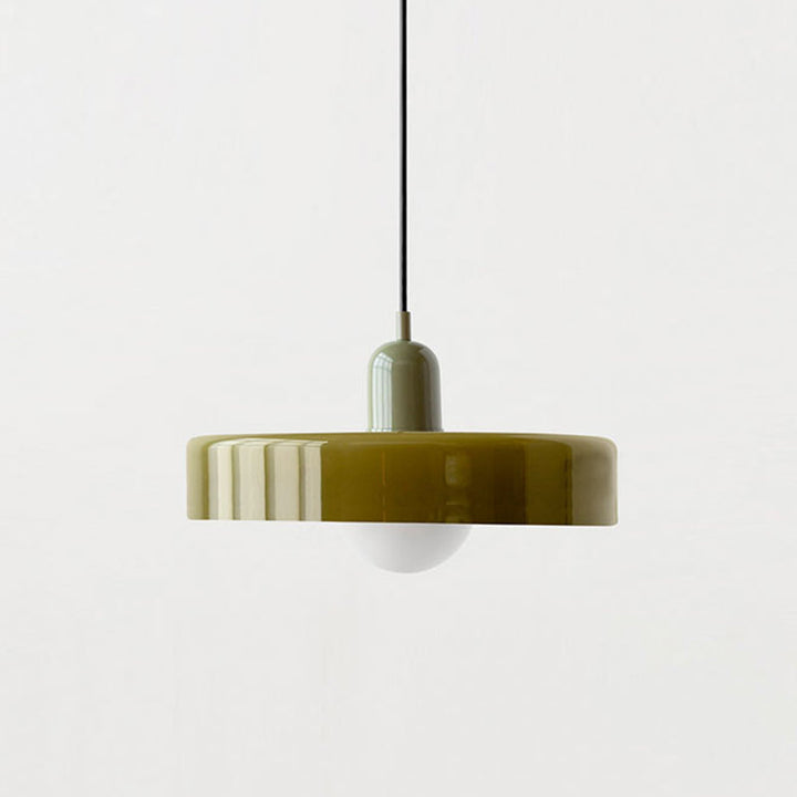 Lampa wisząca z kolorowego szkła - BauLume-Zielony-Czerwony-25 x 18 cm-Trend Polska
